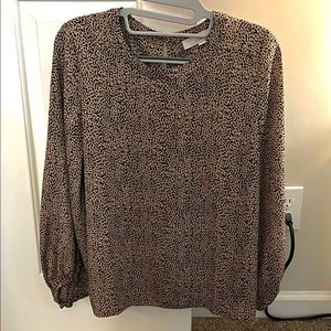 LOFT Animal Print Blouse, Size XS, NWOT